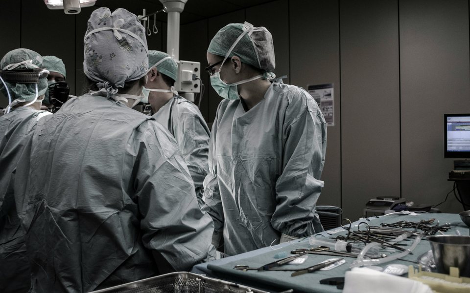 Clinical team in an operating theatre