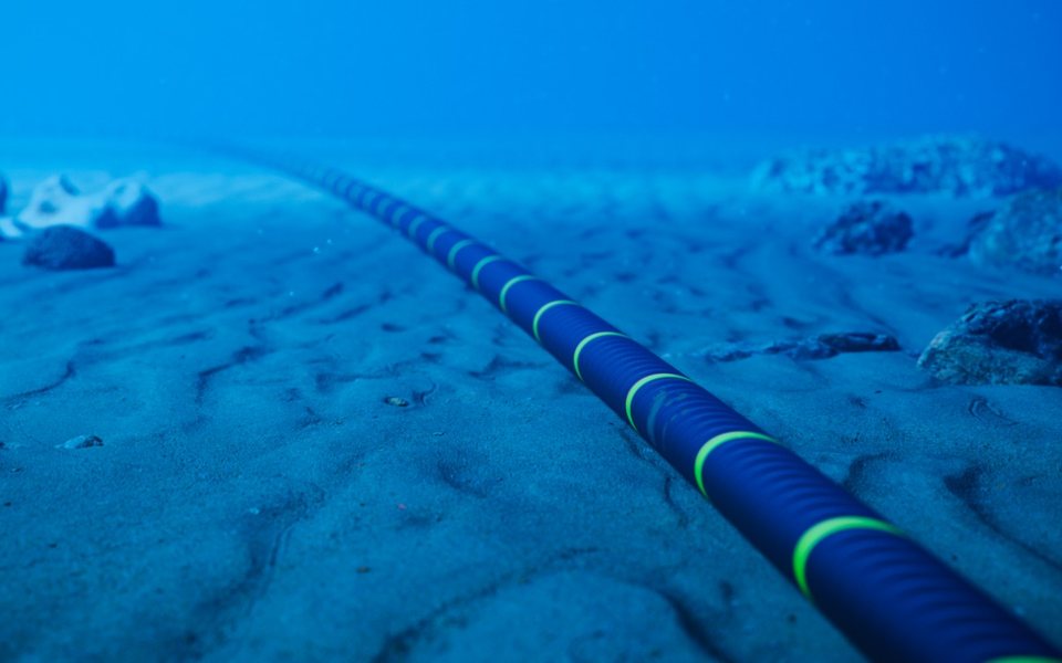 Subsea cable on the seabed